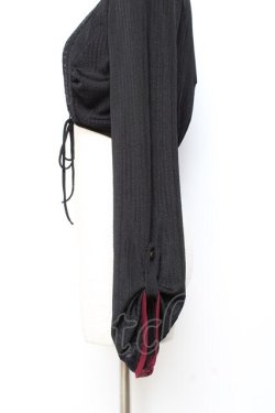 画像3: Ozz oneste / 重ね着風ボレロ  黒×ワイン Y-25-11-05-140-OO-TO-SZ-ZY