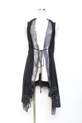 Ozz oneste / ラメ混レースジレ  黒×グレー Y-25-11-05-143-OO-TO-SZ-OS