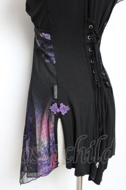 画像3: Ozz oneste / ドットチュール重ね総柄チュニック  黒×紫 Y-25-11-05-145-OO-TO-SZ-ZY