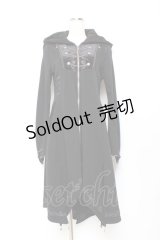 Ozz oneste / 薔薇刺繍イレギュラーヘムパーカー  黒 Y-25-11-05-148-OO-JA-SZ-ZY