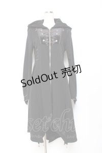 Ozz oneste / 薔薇刺繍イレギュラーヘムパーカー  黒 Y-25-11-05-148-OO-JA-SZ-ZY