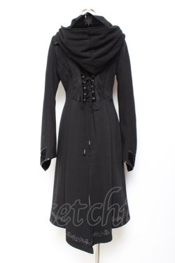 画像2: Ozz oneste / 薔薇刺繍イレギュラーヘムパーカー  黒 Y-25-11-05-148-OO-JA-SZ-ZY