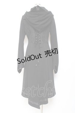 画像2: Ozz oneste / 薔薇刺繍イレギュラーヘムパーカー  黒 Y-25-11-05-148-OO-JA-SZ-ZY