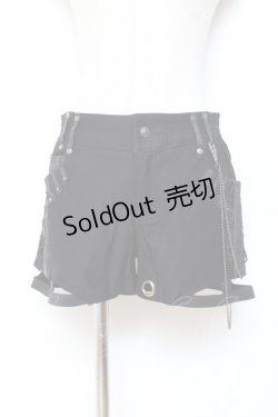 画像1: Ozz Croce / チェーン付きショートパンツ  黒 Y-25-11-05-152-OO-PA-SZ-ZY