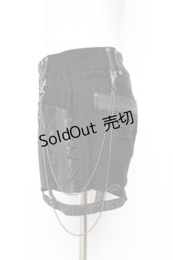画像2: Ozz Croce / チェーン付きショートパンツ  黒 Y-25-11-05-152-OO-PA-SZ-ZY