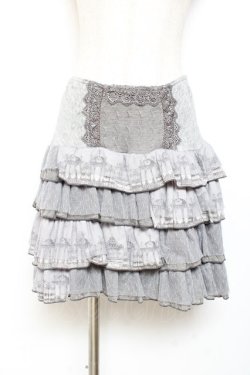 画像1: OZZ ANGELO / プリント入りドットティアードスカート  グレー Y-25-11-05-153-OO-SK-SZ-ZY