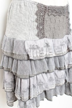 画像3: OZZ ANGELO / プリント入りドットティアードスカート  グレー Y-25-11-05-153-OO-SK-SZ-ZY