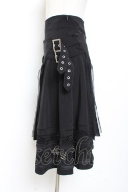 画像2: Ozz Croce / オーバースカート付きスカート  黒 Y-25-11-05-154-OO-SK-SZ-ZY