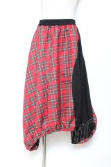 ACDC RAG / タータンチェック変形スカート F 赤×黒 Y-25-11-05-155-PU-SK-SZ-ZY