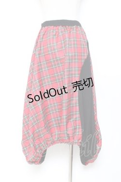 画像2: ACDC RAG / タータンチェック変形スカート F 赤×黒 Y-25-11-05-155-PU-SK-SZ-ZY
