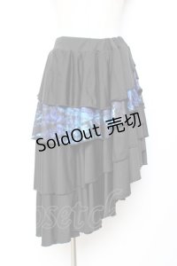 NieR Clothing / 変形スカート F 黒×青 Y-25-11-05-156-PU-SK-SZ-ZY