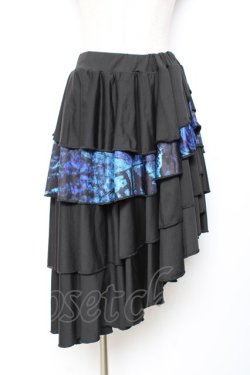 画像1: NieR Clothing / 変形スカート F 黒×青 Y-25-11-05-156-PU-SK-SZ-ZY