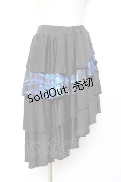 画像1: NieR Clothing / 変形スカート F 黒×青 Y-25-11-05-156-PU-SK-SZ-ZY