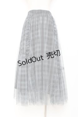 画像2: axes femme / ドロストチェックチュールスカート F グレー Y-25-11-05-159-AX-SK-SZ-ZY