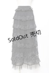 axes femme / チュールティアードスカート F 黒 Y-25-11-05-160-AX-SK-SZ-ZY