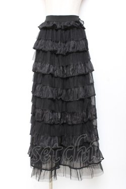 画像1: axes femme / チュールティアードスカート F 黒 Y-25-11-05-160-AX-SK-SZ-ZY