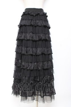 画像2: axes femme / チュールティアードスカート F 黒 Y-25-11-05-160-AX-SK-SZ-ZY