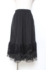 axes femme / フラワーレースミディペチスカート F 黒 Y-25-11-05-161-AX-SK-SZ-ZY