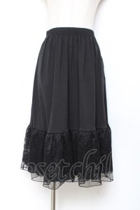 axes femme / フラワーレースミディペチスカート F 黒 Y-25-11-05-161-AX-SK-SZ-ZY