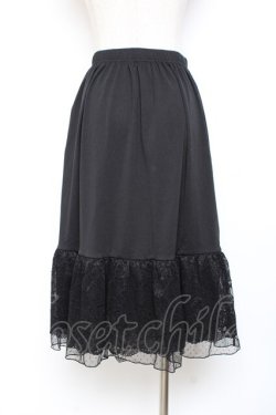 画像2: axes femme / フラワーレースミディペチスカート F 黒 Y-25-11-05-161-AX-SK-SZ-ZY
