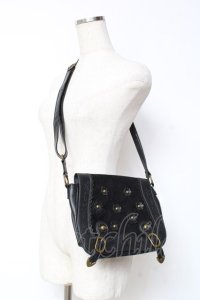 axes femme / お花付きショルダーバッグ  黒 Y-25-11-05-025-AX-BG-SZ-ZT273