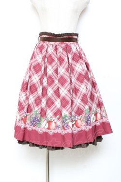 画像1: axes femme POETIQUE / ラ レコルトチェックスカート M 赤 Y-25-11-05-167-AX-SK-SZ-ZY