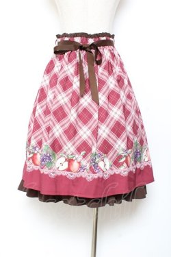 画像2: axes femme POETIQUE / ラ レコルトチェックスカート M 赤 Y-25-11-05-167-AX-SK-SZ-ZY