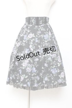 画像1: axes femme / 花柄タックスカート M ワイン Y-25-11-05-171-AX-SK-SZ-ZY