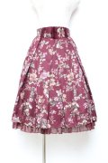 axes femme / 花柄タックスカート M ワイン Y-25-11-05-172-AX-SK-SZ-ZY