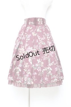 画像1: axes femme / 花柄タックスカート M ワイン Y-25-11-05-172-AX-SK-SZ-ZY
