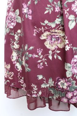 画像3: axes femme / 花柄タックスカート M ワイン Y-25-11-05-172-AX-SK-SZ-ZY