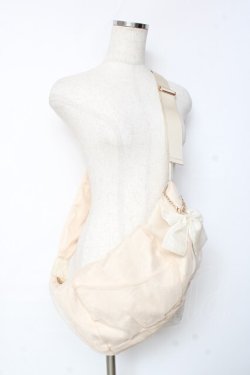 画像1: m petit by misako / リボンチャーム付きショルダーバッグ  中白 Y-25-11-05-030-LO-BG-SZ-ZY