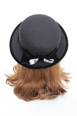 画像1: m petit by misako / NINA'Sカンカン帽  黒 Y-25-11-05-033-LO-AC-SZ-ZY