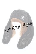 REFLEM / 安全ピン付きうさ耳ニットキャップ F ブラック Y-25-11-05-036-PU-AC-SZ-ZY