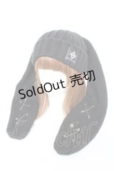 REFLEM / 安全ピン付きうさ耳ニットキャップ F ブラック Y-25-11-05-036-PU-AC-SZ-ZY