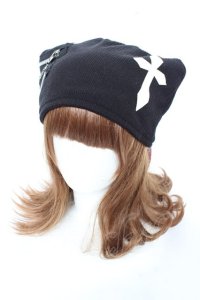 ACDC RAG / 冥闇ネコミミクロスハット  黒 Y-25-11-05-037-PU-AC-SZ-ZY