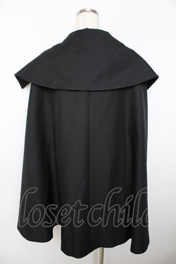 画像2: ATELIER BOZ / コウモリ衿ミニマント  ブラック×ワイン Y-25-11-06-050-EL-JA-SZ-ZY