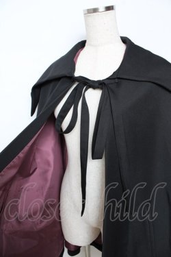 画像3: ATELIER BOZ / コウモリ衿ミニマント  ブラック×ワイン Y-25-11-06-050-EL-JA-SZ-ZY