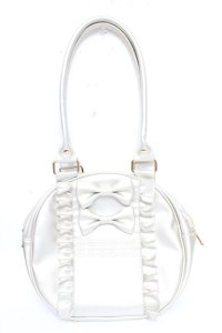 axes femme kawaii / ツインリボンラウンドハンドバッグ  シルバー Y-25-11-06-008-AX-BG-SZ-ZY