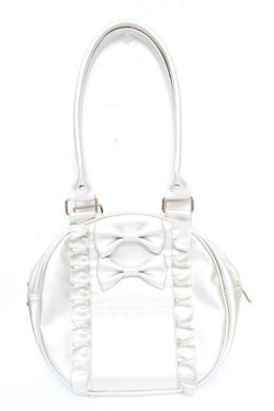 画像1: axes femme kawaii / ツインリボンラウンドハンドバッグ  シルバー Y-25-11-06-008-AX-BG-SZ-ZY