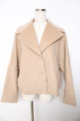 axes femme / ビック襟ショートコート M ベージュ Y-25-11-06-062-AX-CO-SZ-ZI
