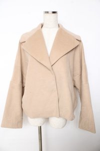 axes femme / ビック襟ショートコート M ベージュ Y-25-11-06-062-AX-CO-SZ-ZI