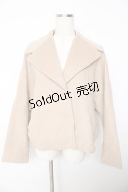 画像1: axes femme / ビック襟ショートコート M ベージュ Y-25-11-06-062-AX-CO-SZ-ZI