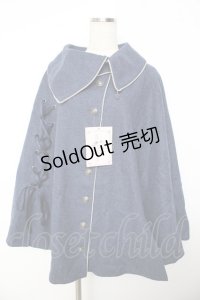 metamorphose / アシメトリーレースアップマント プラスイサイズ ネイビー Y-25-11-06-072-ME-JA-SZ-ZY