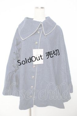 画像1: metamorphose / アシメトリーレースアップマント プラスイサイズ ネイビー Y-25-11-06-072-ME-JA-SZ-ZY