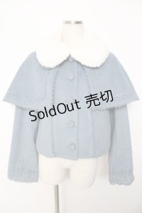 axes femme kawaii / ケープ付ショートコート M サックス Y-25-11-06-078-AX-CO-SZ-ZY