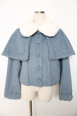 画像1: axes femme kawaii / ケープ付ショートコート M サックス Y-25-11-06-078-AX-CO-SZ-ZY