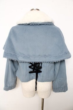 画像2: axes femme kawaii / ケープ付ショートコート M サックス Y-25-11-06-078-AX-CO-SZ-ZY