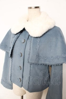 画像3: axes femme kawaii / ケープ付ショートコート M サックス Y-25-11-06-078-AX-CO-SZ-ZY