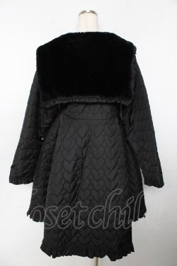 画像2: axes femme kawaii / ハートキルティングコート M 黒 Y-25-11-06-082-AX-CO-SZ-ZY